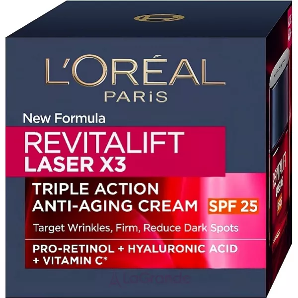 L'Oreal Paris Revitalift Laser X3 Anti-Age ������ ���������� ����-������ ������� 䳿 ��� ���� ������� � �������� ������� SPF 25
