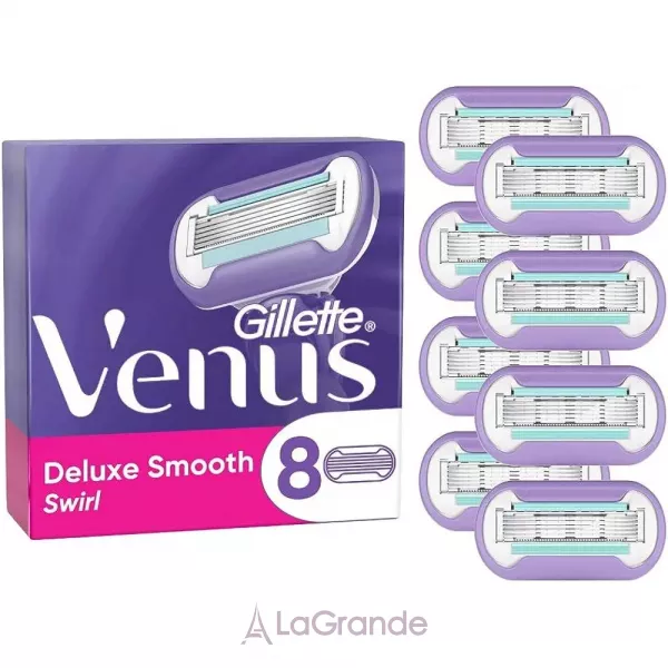Gillette Venus Deluxe Smooth Swirl Refill Blades ����� ������ ��� ������, 8 ��.