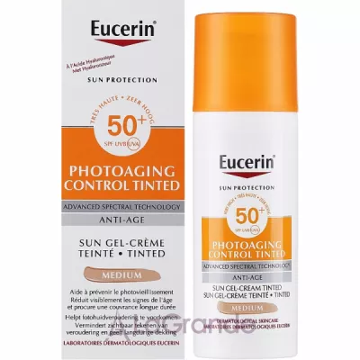 Eucerin Photoaging Control Tinted Sun Gel-Cream SPF50+ Medium   -  