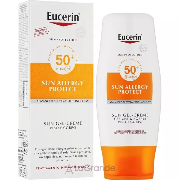 Eucerin Sun Allergy Protection Sun Creme-Gel SPF50+ ������������� ����-���� ��� ��� � �������� ��-������� SPF 50 ��� ����, ������� �� ������� ����㳿
