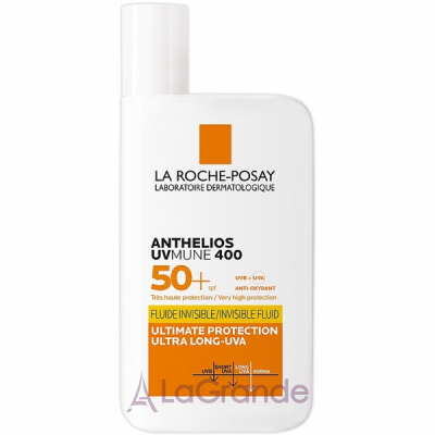 La Roche-Posay Anthelios UVmune 400 Invisible Fluid SPF50+ Fragrance Free     ,     UVB    UVA  SPF50+