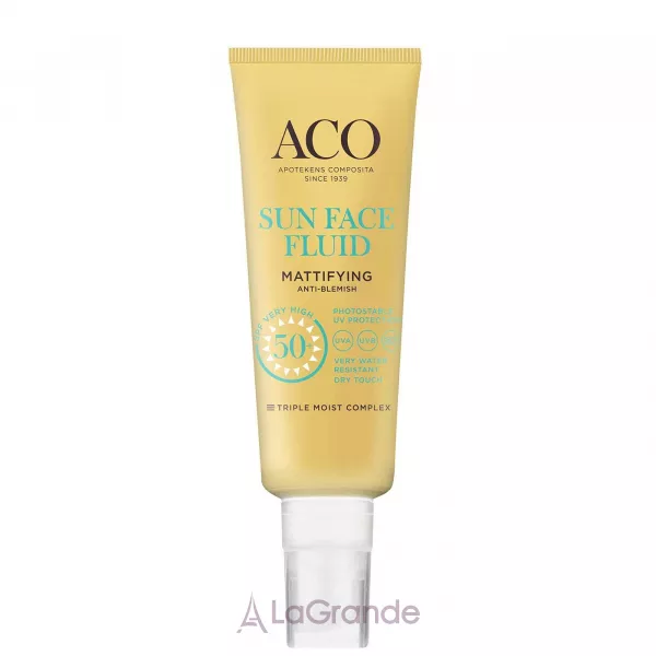 Aco Sun Face Fluid Mattifying SPF50+ �������������� ����� ���������� ������ ������� ������ � ����