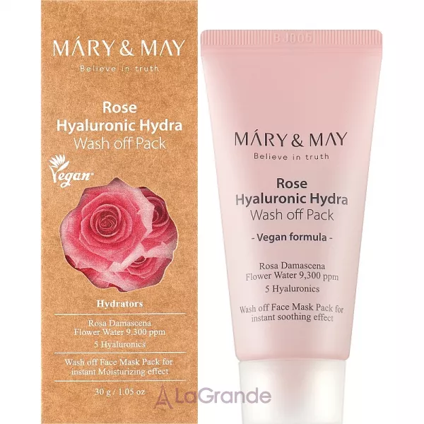 Mary & May Rose Hyaluronic Hydra Wash Off Pack ��������� ����� � ���������� ���� � ������������ ��������