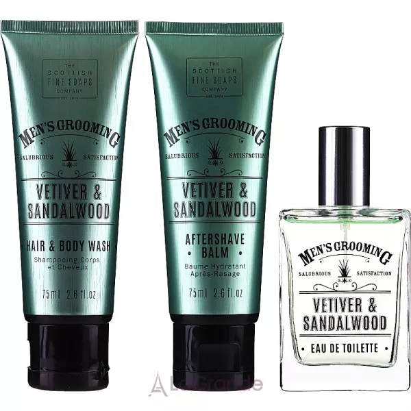 Scottish Fine Soaps Men's Grooming Vetiver & Sandalwood ���� (edt/50ml + sh/gel/75ml + ash/balm/75ml)