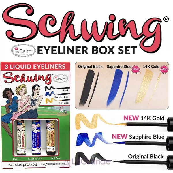 theBalm Ladies Schwing Liquid Eyeliner Trio ���� ������� ��� ���� (eye/liner/3x1.7ml)