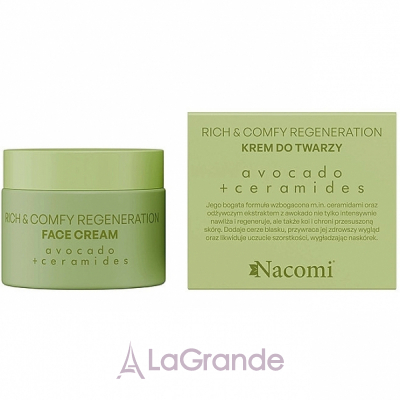 Nacomi Rich & Comfy Regeneration Avocado + Ceramides Face Cream       