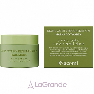 Nacomi Rich & Comfy Regeneration Avocado + Ceramides Face Mask       