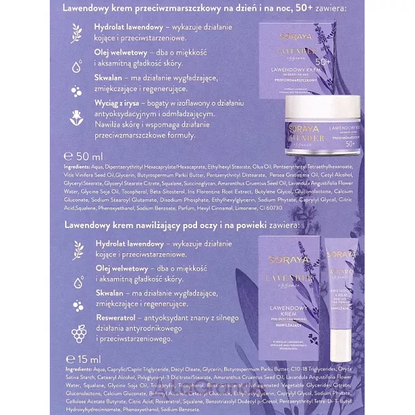 Soraya Lavender Essence 50+ (f/cr/50ml + eye/cr/15ml) ����� ��� ���� 50+ (f/cr/50ml + eye/cr/15ml)