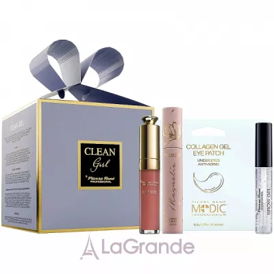 Pierre Rene Clean Girl  (lip oil/8ml + mascara/10ml + eye patch/5.5g + brow gel/10 ml)