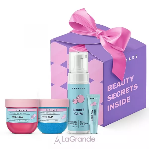 Mermade Bubble Gum Party ���������� ����� (foam/150ml + b/scr/250g + lip/balm/10g + sh/gel/200g)