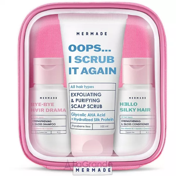 Mermade Try Kit Hair Care ���� � ���������� (shmp/85ml + cond/85ml + scrub/100ml + bag)