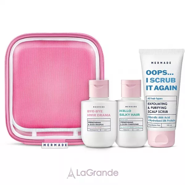 Mermade Try Kit Hair Care ���� � ���������� (shmp/85ml + cond/85ml + scrub/100ml + bag)