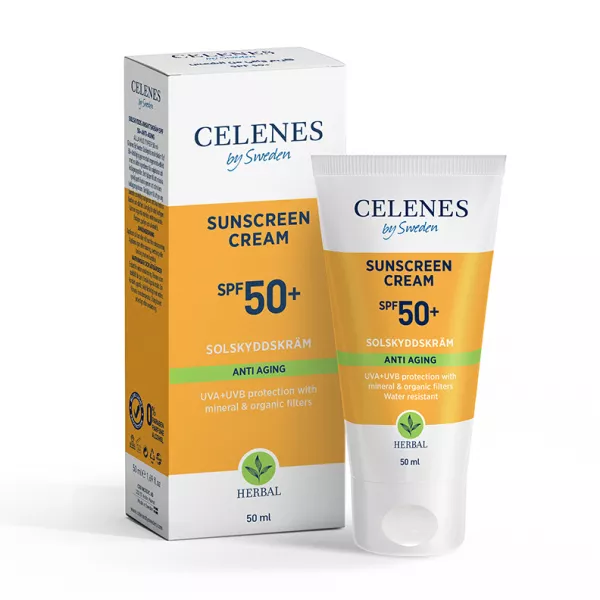Celenes Sunscreen Cream SPF 50+ Anti Aging ������������� ���� ����� ������� SPF 50+