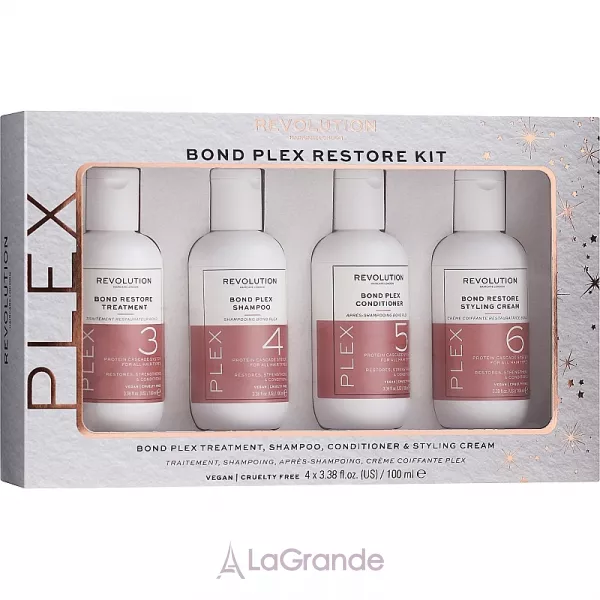 Makeup Revolution Haircare Bond Plex ����� ��� ����� (tr/100ml + sh/100ml + cond/100ml + h/cr/100ml)