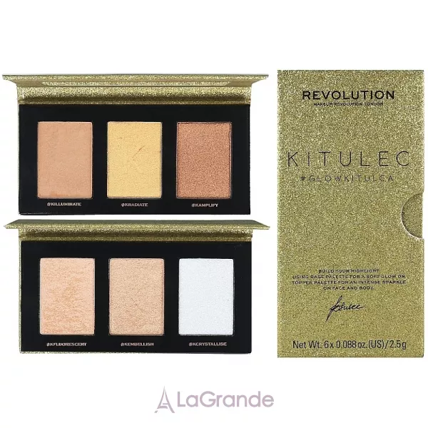 Makeup Revolution Kitulec #GlowKitulca Highlighter Palette ���� � 2 ������� ���������� (2xhigh/palette/7.5g)