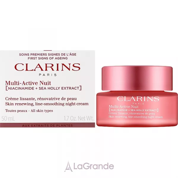 Clarins Multi-Active Jour Niacinamide+Sea Holly Extract Glow Boosting Line-Smoothing Night Cream ������ ���� ��� ���� ����� ����
