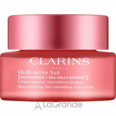 Clarins Multi-Active Jour Niacinamide+Sea Holly Extract Glow Boosting Line-Smoothing Night Cream Dry Skin     