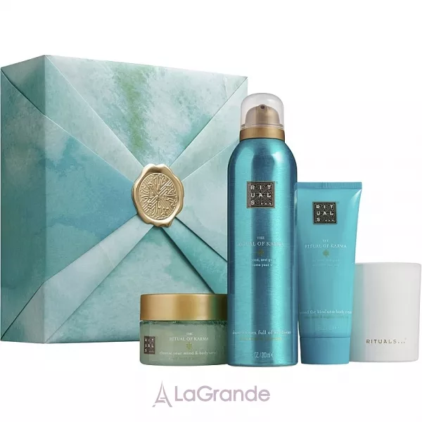 Rituals The Ritual of Karma Medium Gift Set ����� (sh/foam/200ml + b/scr/125ml + b/cr/100ml + candle/140g)