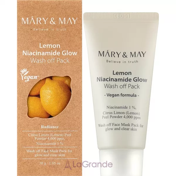 Mary & May Lemon Niacinamide Glow Wash Off Pack ��������� ����� ��� ������������ ���� ���� � ������������