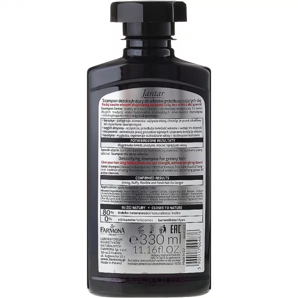 Farmona Jantar Detoxifying Shampoo With Active Charcoal ������� ��������������� � �������������� �����