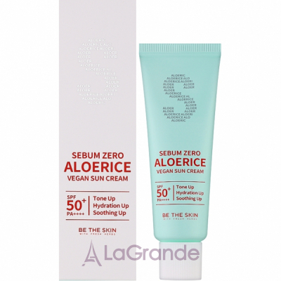 Be The Skin Sebum Zero Aloerice Vegan Sun Cream SPF50+ PA++++    