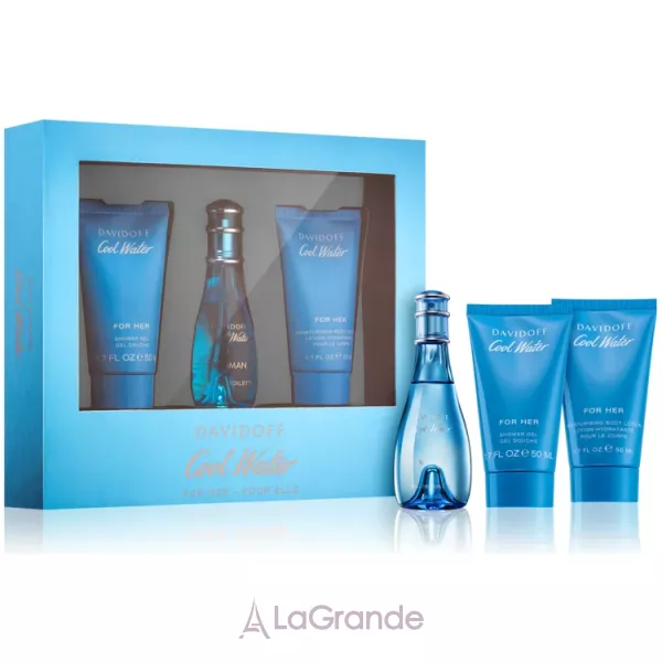 Davidoff Cool Water Woman ����� (��������� ���� 50 �� + ������ ��� ���� 50 �� + ���� ��� ���� 50 ��)