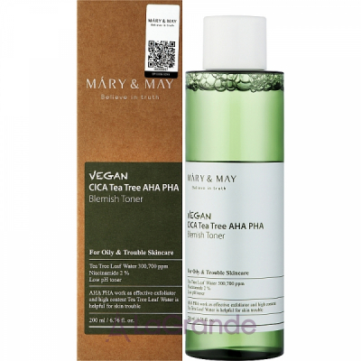 Mary & May Vegan Cica Tea Tree AHA PHA Toner       