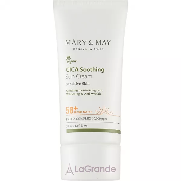 Mary & May CICA Soothing Sun Cream SPF50+ PA++++ �������������� ����