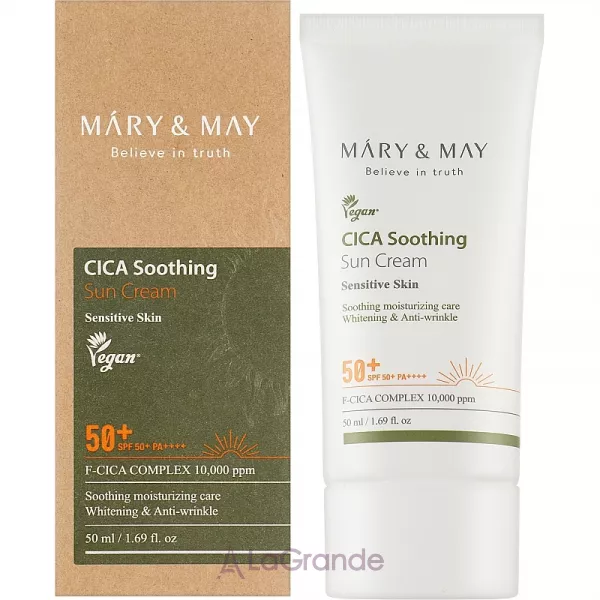 Mary & May CICA Soothing Sun Cream SPF50+ PA++++ �������������� ����