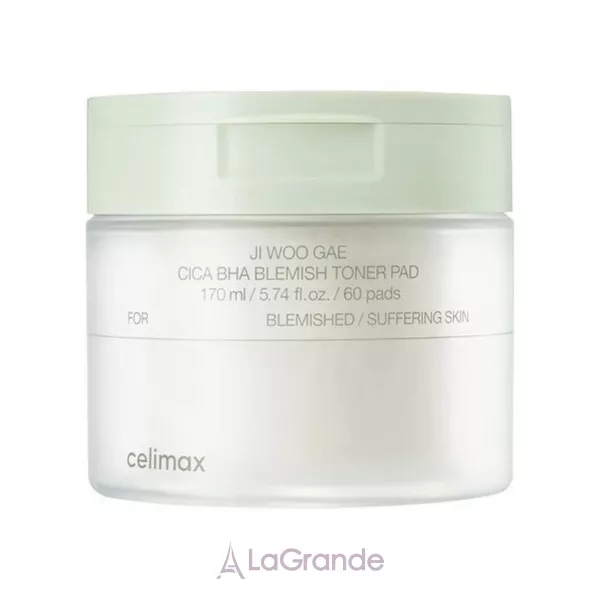 Celimax Ji Woo Gae Cica BHA Blemish Toner Pad ���������� �����-���� ��� ������� � �������� �� BHA ���������