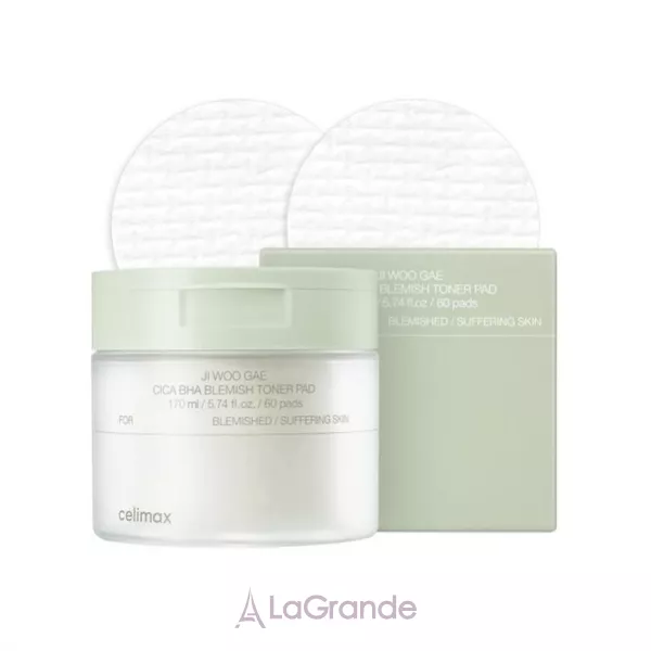 Celimax Ji Woo Gae Cica BHA Blemish Toner Pad ���������� �����-���� ��� ������� � �������� �� BHA ���������