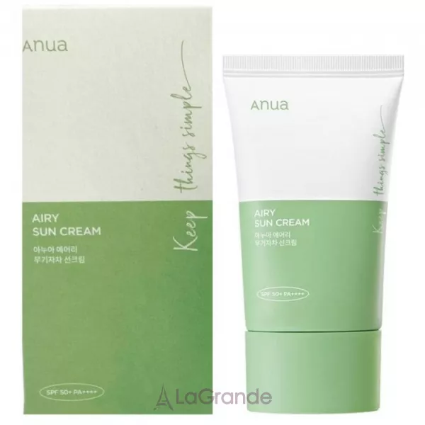 Anua Heartleaf Silky Airy Moisture Sunscreen SPF50+ PA++++ ̳��������� ������������� ���� �� �������� ��������