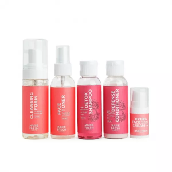 Marie Fresh Cosmetics Try Me Set (f/foam/50ml + f/ton/50ml + h/shm/50ml + h/cond/50ml + f/cr/5ml) �������� ����� ��� ����� � ���������� ����
