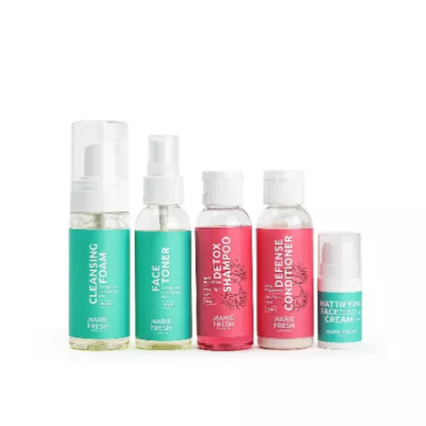 Marie Fresh Cosmetics Try Me Set (f/foam/50ml + f/ton/50ml + h/shm/50ml + h/cond/50ml + f/cr/5ml) �������� ����� ��� ������ � ��������������� ����