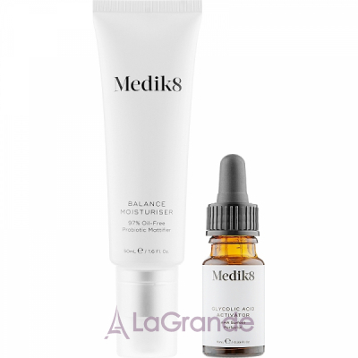 Medik8 Balance Moisturiser with Glycolic Acid Activator :            (cr/50ml + activator/10ml)