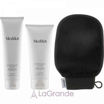 Medik8 Smooth Body Exfoliating Kit  (scr/150ml + lot/200ml + glove)