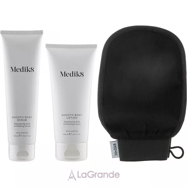 Medik8 Smooth Body Exfoliating Kit ����� (scr/150ml + lot/200ml + glove)
