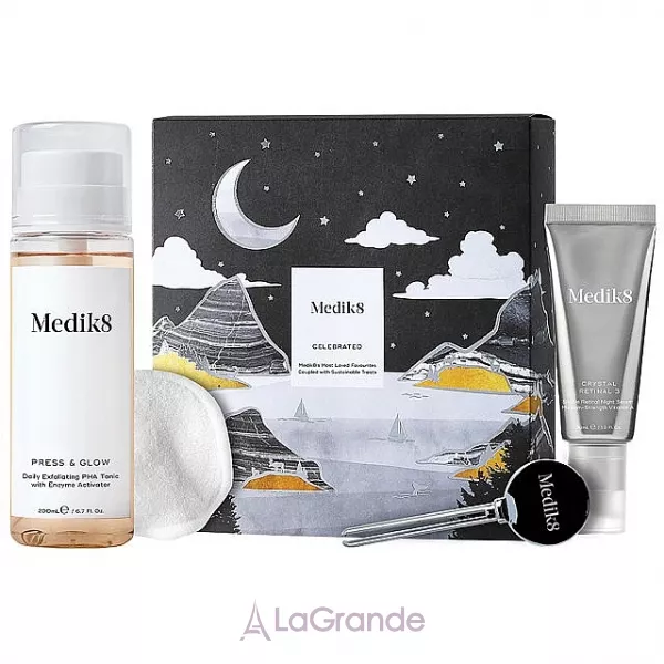Medik8 Celebrated Kit ����� (tonic/200ml + ser/30ml + tube/squeezer/1pcs + pad/1pcs)