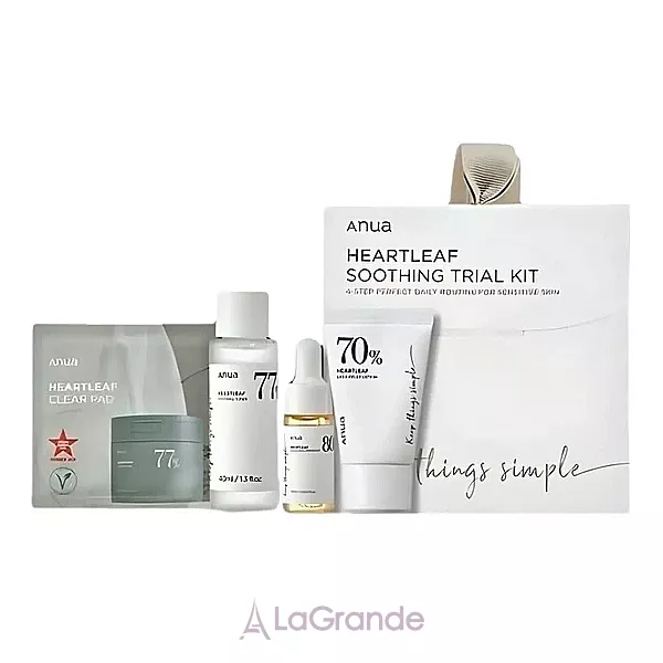Anua Heartleaf Soothing Trial Kit ����� (toner/40ml + pad/2pcs + ser/10ml + lot/20ml)