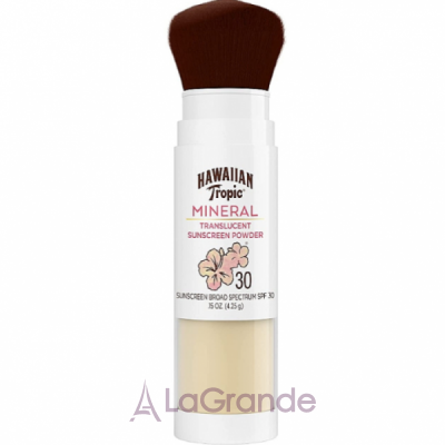 Hawaiian Tropic Mineral Translucent Sunscreen Powder Brush SPF 30 C   