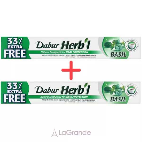 Dabur Herb�l Basil Natural Toothpaste �������� ����� ����� ������� 2 �� � 75 + 25 ��