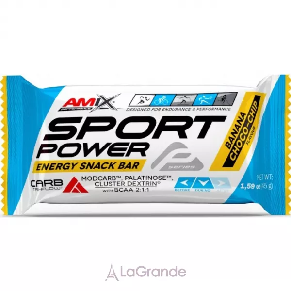 Amix Sport Power Energy Snack Bar Banana Choco Chip ���������� �������������� �������� 