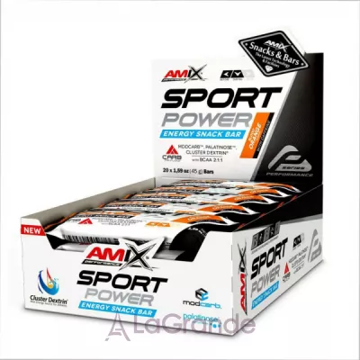 Amix Sport Power Energy Snack Bar With Caffeine Blood Orange      