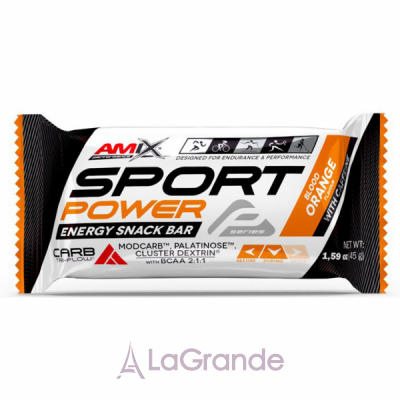 Amix Sport Power Energy Snack Bar With Caffeine Blood Orange      