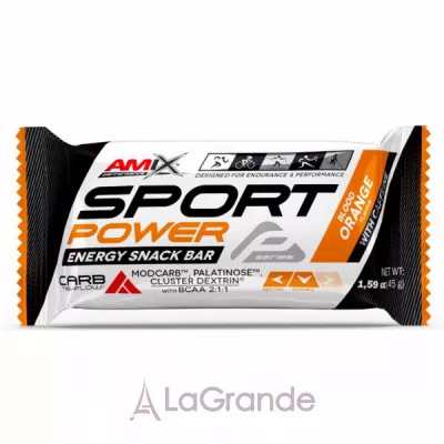 Amix Sport Power Energy Snack Bar With Caffeine Blood Orange      