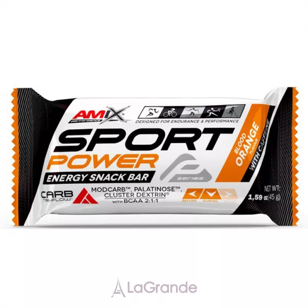 Amix Sport Power Energy Snack Bar With Caffeine Blood Orange ���������� �������������� �������� � �������� 