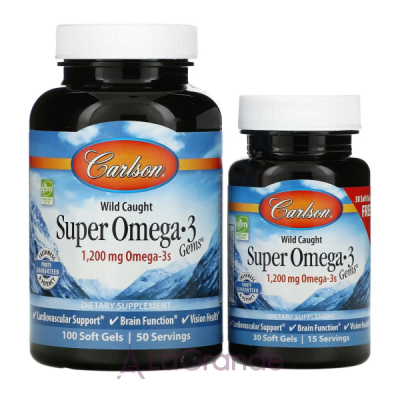 Carlson Super Omega-3 Gems 100+30 Softgels  -3 (100+30 )