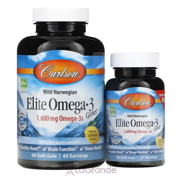Elite Omega-3 Gems 90+30 Softgels ����� �����-3 (90+30 ������)