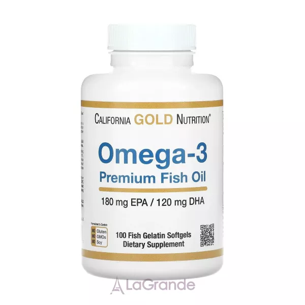 California Gold Nutrition Omega-3 Premium Fish Oil 180mg �����-3