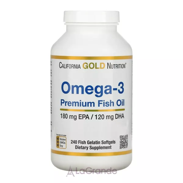 California Gold Nutrition Omega-3 Premium Fish Oil 180mg �����-3